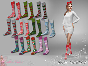 Sims 4 — Socks X-MAS 7 - RECOLOR by Jaru_Sims — Base game mesh recolor Sock available for male and female 10 swatches