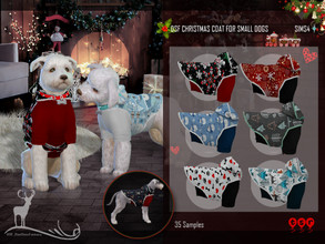 Sims 4 — DSF CHRISTMAS COAT FOR SMALL DOGS by DanSimsFantasy — Coat to dress that special being in the house at