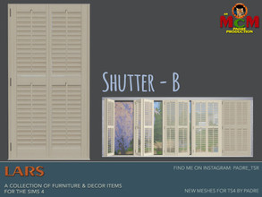 Sims 4 — Lars Living Room - Plantation Shutters - B by Padre — These shutters cover the Maxis "Outside In",