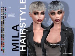 Sims 4 — LeahLillith Mila Hairstyle by Leah_Lillith — Mila Hairstyle All LODs Smooth bones Custom CAS thumbnail Works