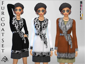 Sims 4 — Fur Coat Set by Devirose — Nice coats with faux fur ideal for pleasant winter days.Enjoy^^ Base Game Compatible