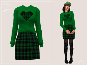 Sims 4 — Xmas in Green by Paogae — Casual outfit for the Christmas holidays, for the youngest sims, comfortable and