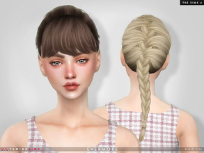Sims 4 — Evermore ( Hair 136 ) by TsminhSims — New meshes - 20 colors - HQ texture - Custom shadow map, normal map - All