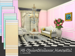 Sims 4 — MB-OpulentWallwear_Mimosette2 by matomibotaki — MB-OpulentWallwear_Mimosette2, elegant wall-paint with stucco