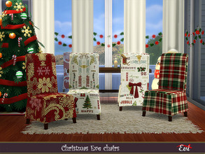 Sims 4 — Christmas Eve Chairs by evi — A colourful Christmas addition for the perfect Christmas dinner