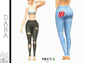 Sims 4 — Emily Pants by VICCSS — All Lods Correct Weights Custom Thumbnail 13 Swatches Base Game Compatible