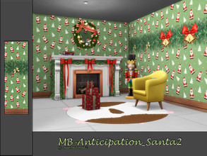 Sims 4 — MB-Anticipation_Santa2 by matomibotaki — MB-Anticipation_Santa2, cute wallpaper with little Santas, part of the