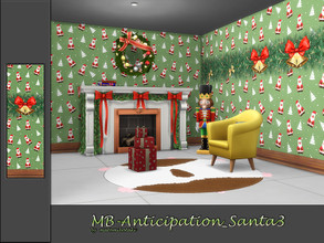 Sims 4 — MB-Anticipation_Santa3 by matomibotaki — MB-Anticipation_Santa3, cute wallpaper with little Santas, part of the