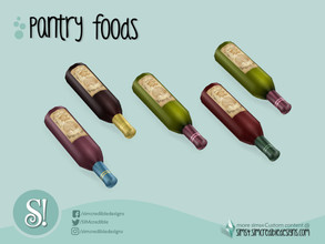 Sims 4 — Naturalis Pantry Bottle Wine by SIMcredible! — by SIMcredibledesigns.com available at TSR 4 colors variations
