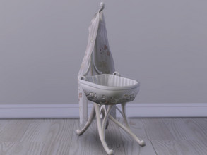 Sims 4 — Baby's First Christmas Cradle by seimar8 — A one of a kind cradle, with hand embroidered sheer curtains in a