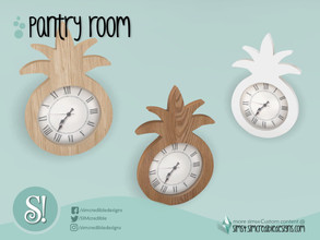 Sims 4 — Naturalis Pantry Wall Clock by SIMcredible! — by SIMcredibledesigns.com available at TSR 3 colors variations