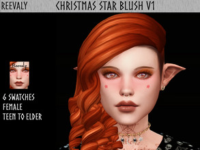 Sims 4 — Christmas Star Blush V1 by Reevaly — 6 Swatches. Teen to Elder. Female. Works with all Skins and Overlays. Base