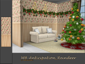 Sims 4 — MB-Anticipation_Reindeer by matomibotaki — MB-Anticipation_Reindeer, lovely wallpaper with reindreers,,trees and