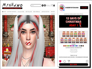 Sims 4 — CHRISTMAS 2020 - Candy Cane Lipstick by cherrymyshuno — - 13 swatches - hq textures - teen - elder - base game