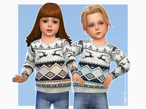 Sims 4 — Cozy Winter Sweater 10 [NEEDS CATS & DOGS] by lillka — Cozy Winter Sweater for Toddler 8 swatches Custom