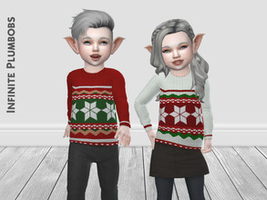 Sims 4 — IP Toddler Christmas Knit Jumper by InfinitePlumbobs — - Toddler Christmas Knit Jumper - 4 Swatches - Suitable