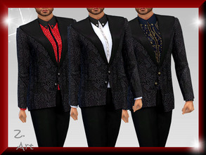 Sims 4 — Winter CollectZ. Men 05 Suit by Zuckerschnute20 — A festive suit with a brocade jacket and various shirts
