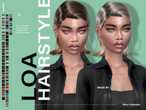 Sims 4 — LeahLillith Loa Hairstyle by Leah_Lillith — Loa Hairstyle All LODs Smooth bones Custom CAS thumbnail Works with