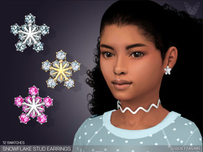 Sims 4 — Snowflake Stud Earrings For Kids by feyona — * 12 swatches * Base game compatible, feminine style choice,