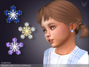 Sims 4 — Snowflake Stud Earrings For Toddlers by feyona — * 12 swatches * Base game compatible, feminine style choice,