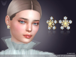 Sims 4 — Snowflake Stud Earrings by feyona — * 12 swatches * Base game compatible, feminine style choice, disallowed for