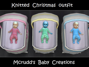 Sims 4 — Knitted Christmas outfit by mcrudd — All of your babies will wear the little knitted Christmas outfits. Your