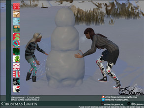 Sims 4 — Christmas Lights by Silerna — Amazing Christmas and Winter-themed stockings in 12 different colors. Perfect to