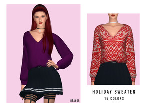 Sims 4 — Holiday Sweater by OranosTR — - New Mesh - HQ Mode compatible - 15 Colors - Specular map included Hope you like