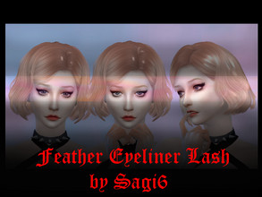 Sims 4 — Feather Eyeliner Lash - Sagi6 by sagi6 — *Only females *8 swatches / 2 versions *Base game mesh *Teen to elder