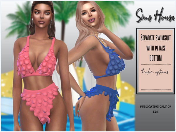 Sims 4 — Separate swimsuit with petals (BOTTOM) by Sims_House — Separate swimsuit with petals (BOTTOM) 9 color options