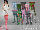 Sims 4 — Stockings X-MAS 10 - RECOLOR by Jaru_Sims — Base game mesh recolor For female 10 swatches Teen to elder Custom