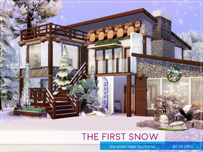 Sims 4 — The First Snow by Lhonna — Tiny winter lodge for a small family (2+1). No CC! Price: 90 791 Size: 20 x 15 Room
