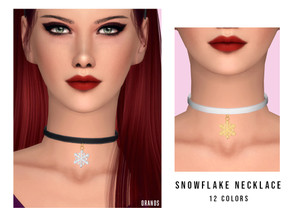 Sims 4 — Snowflake Necklace by OranosTR — - New Mesh - HQ mode compatible - Handmade Texture - 12 Colors Hope you like