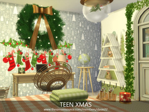 Sims 4 — TEEN XMAS by dasie22 — TEEN XMAS is a lovely bedroom. Please, use code bb.moveobjects on before you place the