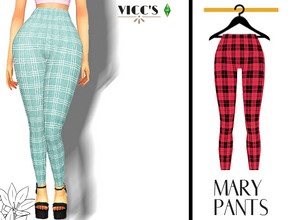 Sims 4 — Mary Pants by VICCSS — All Lods Correct Weights Custom Thumbnail 15 Swatches + 1 Bonus! Base Game Compatible
