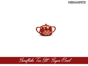 Sims 4 — Snowflake Tea Set - Sugar Bowl {Mesh Required} by neinahpets — A lovely sugar bowl recolor featuring a burgundy