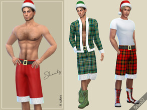 Sims 4 — Santa Shorts by Birba32 — What about something different for Santa Claus ... or whoever you want? Six shorts for
