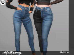 Sims 4 — Two Tone Denim Jeans by MsBeary — Enjoy these fun jeans! (: 4 patterns