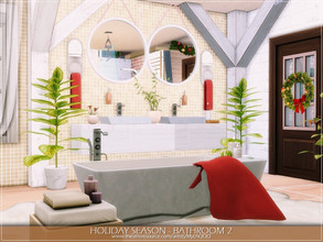 Sims 4 — Holiday Season - Bathroom 2 by MychQQQ — $ 15,399 Size: 6x6 CC needed! Installation Guide: - download the room -