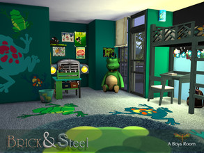Sims 4 — Brick & Steel - A Boys Room by fredbrenny — Today I give you Lucas' room. Lucas is the youngest of the Munch