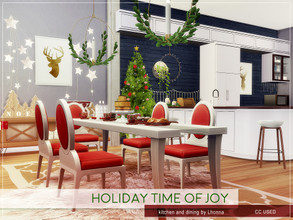 Sims 4 — Holiday Time of Joy - Kitchen and Dining by Lhonna — Large, modern kitchen and dining with Christmas