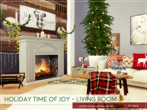 Sims 4 — Holiday Time of Joy - Living Room by Lhonna — Large, comfortable living room with Christmas decorations. The