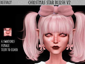 Sims 4 — Christmas Star Blush V2 by Reevaly — 4 Swatches. Teen to Elder. Female. Works with all Skins and Overlays. Base