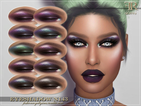 Sims 4 — Eyeshadow N143 by FashionRoyaltySims — Standalone Custom thumbnail 10 color options HQ texture Compatible with