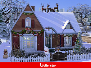 Sims 4 — Little star by GenkaiHaretsu — Small cabin ready for christmas.