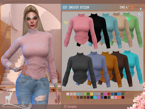 Sims 4 — DSF  SWEATER  BYSSUM by DanSimsFantasy — Lightweight turtleneck sweater, fitted at the waist and held with a