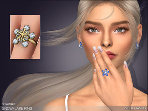 Sims 4 — Snowflake Ring by feyona — This ring comes with 12 swatches that match snowflake earrings (see suggested items).