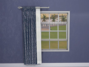 Sims 4 — New Year's Eve Curtain Left by seimar8 — A pair of modern curtains which come in a blue and gray swatch pattern.