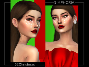 Sims 4 — SIMPHORIA 02 Christmas by Simphoria_ — Fantasy makeup / Snowflakes 3 Swatches Find in Blush category