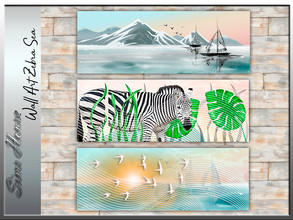 Sims 4 — Wall Art  Zebra Sea by Sims_House — Wall Art Zebra Sea 5 options.